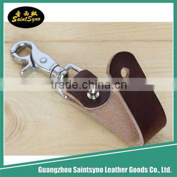 High quality genuine Leather with metal custom leather keychain blank leather key chain