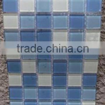 Blue and white kitchen and bathroom crystal glass mosaic tile price