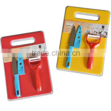 knives made in china with peeler and cutting board set