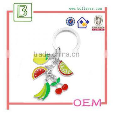 enamel tropical fruit metal keychain