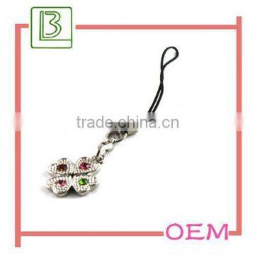 fashion lucky grass crystal mobile phone charm