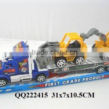 Newest Kids plastic Friction trailer with 2 truck,friction car for kids