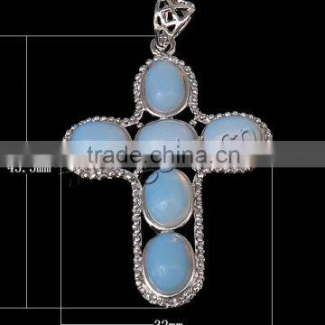 32x43.5x4mm Cross Sea Opal Pendants