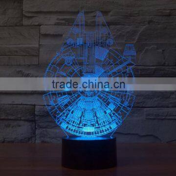 7 Color Changing Space Ship 3D Led Light