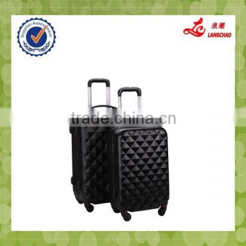 Spinner Four Wheels Black PC Suitcase Cheap Hard Shell PC Trolley Luggage