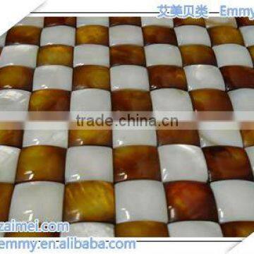 Mixed convex freshwater river shell mosaic wall tile