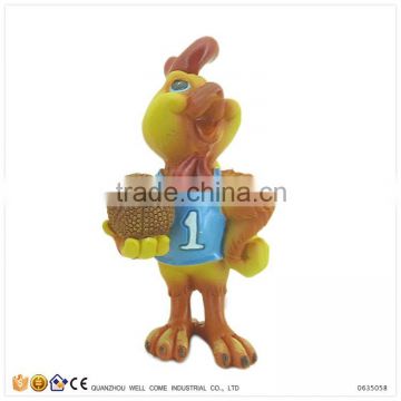 Sport Figure Resin Rooster Figurine Play Basketball