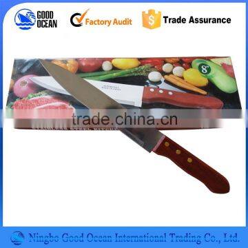 Wood handle kitchen knife