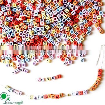 5.5mm Square Craft Plastic Alphabet Beads