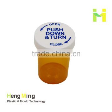 Colorful Child-resistant cap vial for pills and tablets