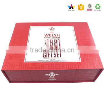 Red folded magnetic box/ luxury wedding box with UV logo