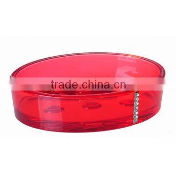 High quality diamond red plastic soap tray for wedding gift