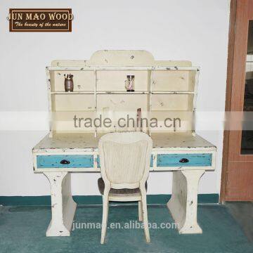 Plywood And Multilayer Design Writing Desk Antique With Three Drawers