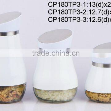 CP180TP2 round glass jar with metal casing