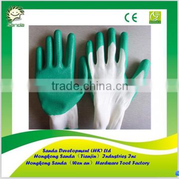 green nitrile coated work gloves