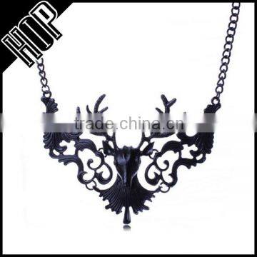 Best selling fashion metal black plated Gothic christmas deer pendant