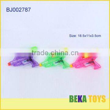 Colorful clear plastic water squirt gun with bottle