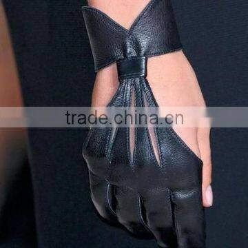 Ladies fashion dress short sex leather gloves