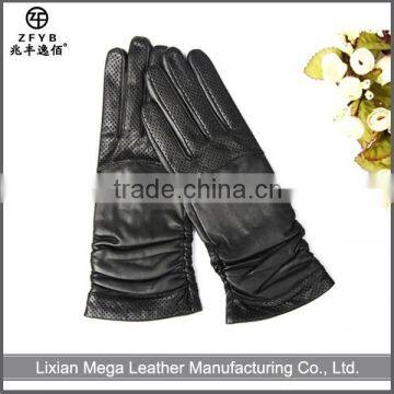 Hot-Selling high quality low price Black Fashion Ladies Leather Gloves