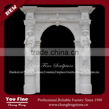 Hand Carved White Carving Marble Door Surround