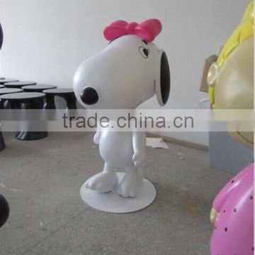 Custom Made Fiberglass Pink Bow Snoopy Statue