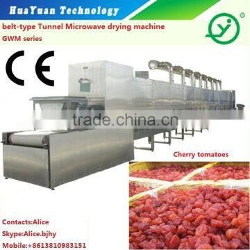 tunnel type industrial micrwave fruits drying sterilizing machine/dryer