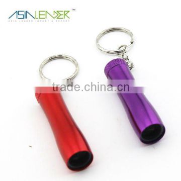 Led flashlight aluminum crust with keychain