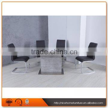 New Desgin Extension Stainless Steel Marble Dining Table Set