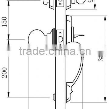 2016 Best Seller Euro Standard Zinc Alloy Satin Nickel and Bright Nickel Finish Middle Plate Reversible Mortise Lock Door photo-2