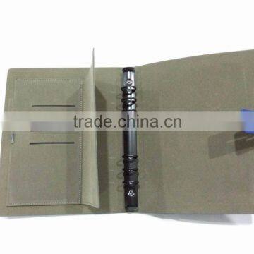 Hot Sale Leather Notebook With Black Rings photo-4