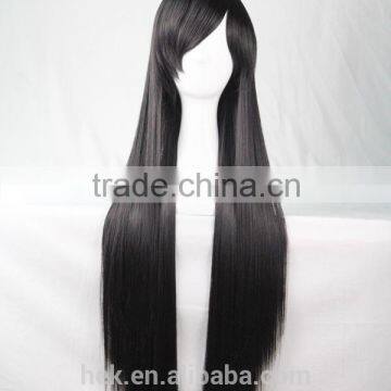 Cosplay Wig Oblique Bangs Long Straight Human Wigs 80cm 32 Inch Costume Party Synthetic Hair Wig photo-3