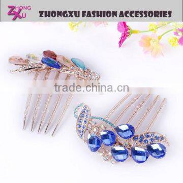 custom new hot sale ladys crystal rhinestone hair combs