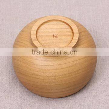 2015 popular Serving usage wooden soup bowl acacia wood bowl rice bowl