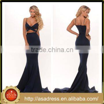 PS-16 Royal Blue Spaghetti Strap Evening Party Gowns 2016 New Fashion Design Intersecting Strap Corset Sexy Mermaid Prom Dress