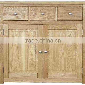 Oak sideboard with 2 door and 3 drawer wood furniture