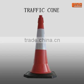 50cm high PE traffic cone with rubber base