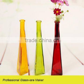 hot sale glass vase with color tall glass vase