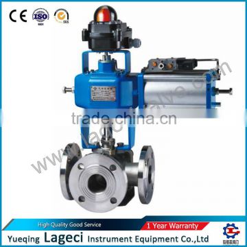 3 way pneumatic air actuated ball valve