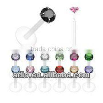 flexible piercing labret hide it bioplast body jewelry