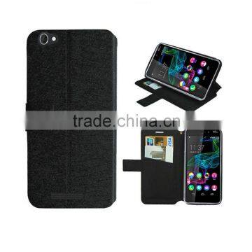 black wallet leather case for archos 55 helium plus case coloful silk leather case high quality with factory price