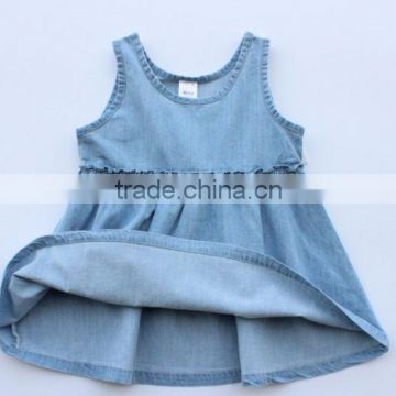 2016 Fashion Girls Denim Dress With Western Style