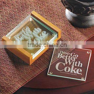 High Quality Luxury Wooden Box Wedding Glass Coaster