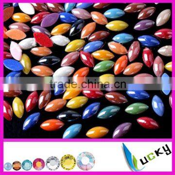 Wholesale mix color flat back boat/ horse eye CERAMIC beads shiny beads for decoration