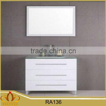 Modern Mirrored Glass Basin Free Standing Mdf Bathroom Cabinet RA136 Supplier's Choice