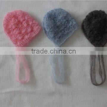 Newborn Baby Mohair Bonnet Crocheted Baby Hat Baby Photo Props