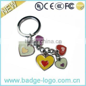 Custom Heart Shape Finish Zinc Alloy Metal Keychain