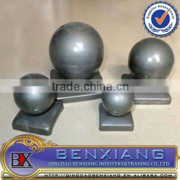 Chinese manufacturer produced fence and iron main gate decoration hollow ball with square base caps