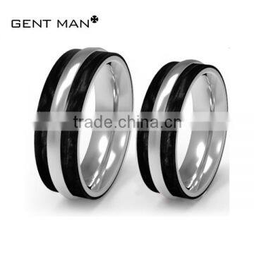 Hot Sales Solid Carbon Fiber Couple Ring His and Hers 925 Silver Wedding Rings Engagement Ring Diamond Engagement Ring