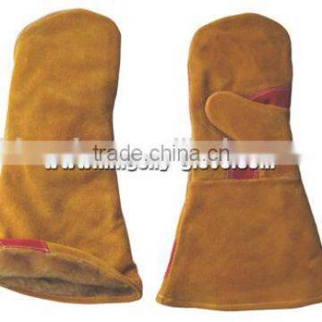 Premiun Cow Split Leather Mitten Pattern Welding Glove-6523