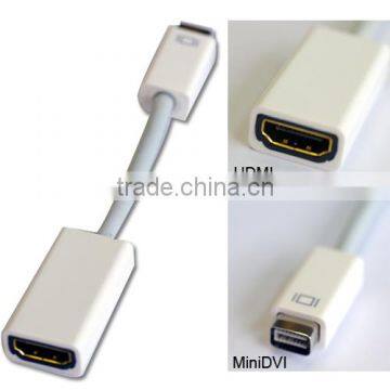 6 inch VGA female to mini DVI male adapter - white